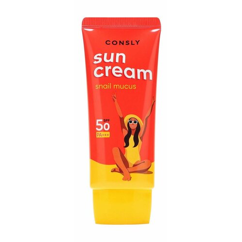 Солнцезащитный крем с муцином улитки для комбинированной и жирной кожи лица Snail Mucus Sun Cream SPF 50PA 50 мл 1738₽