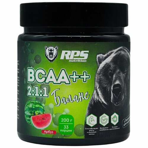 Незаменимые аминокислоты RPS Nutrition BCAA 2:1:1 - 200 г, арбуз