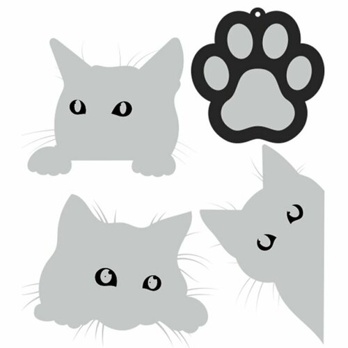 Наклейки светоотражающие Kitten 6555см сереб-белые 543₽