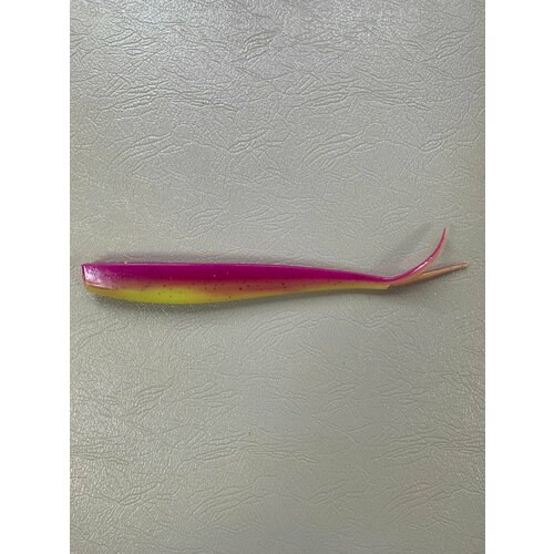 Мягкая крупная силиконовая приманка для рыбалки Pike Slag 21см (свимбейт/ джеркбейт), Сиренево-желтый (Sliva Lime), 1 шт.