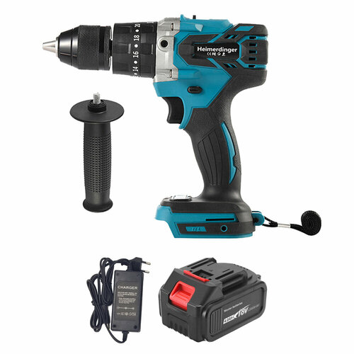 Аккумуляторная ударная бесщеточная дрель-шуруповерт Heimerdinger 18В 1х4 Ач Li-Ion 120 нм LB176 7258₽