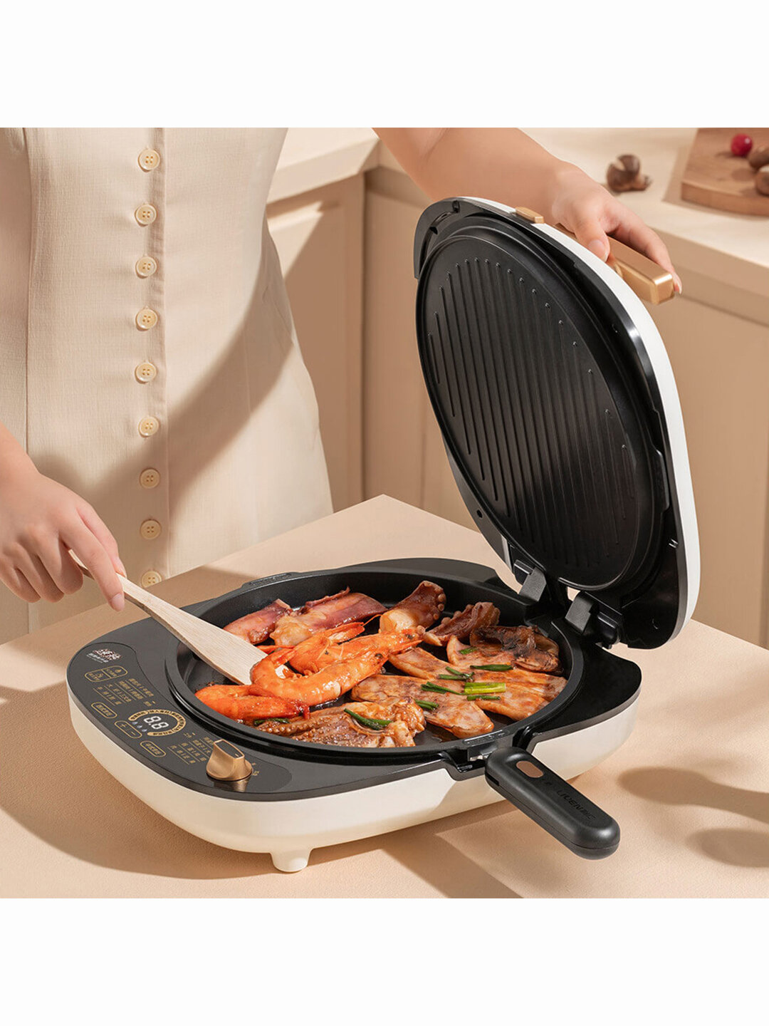 Изображение Многофункциональная электрическая кастрюля Xiaomi Liven Intelligent Double Split Tray (LR-D3027S)