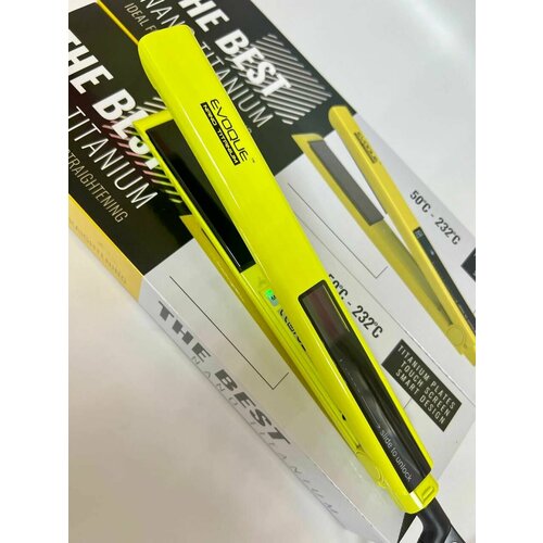 Утюжок EVOQUE выпрямитель с узкими титановыми пластинами TouchScreen Nano Titanium Wide желтый 4620₽