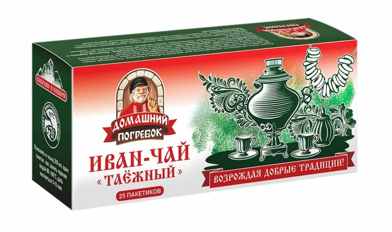 Домашний погребок Чай в пакетиках травяной Таежный 25 пак 