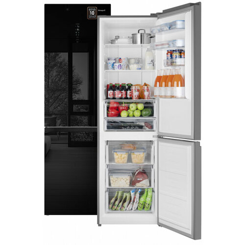 Отдельностоящий холодильник с инвертором Weissgauff WRK 2000 Total NoFrost Inverter Black Glass 68240₽