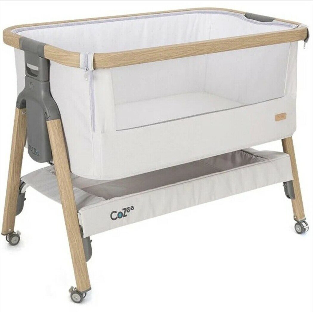 Колыбель Tutti Bambini CoZee с колесами, Oak and Silver V2