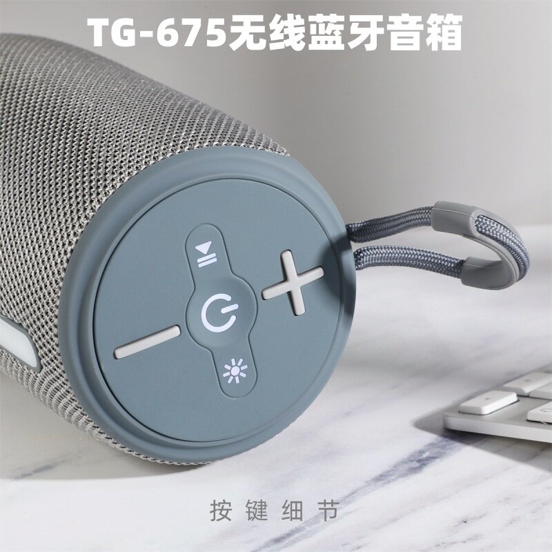 Динамик музыкальный TG675, Bluetooth, FM-радио, светодиодный, синий — фото 1