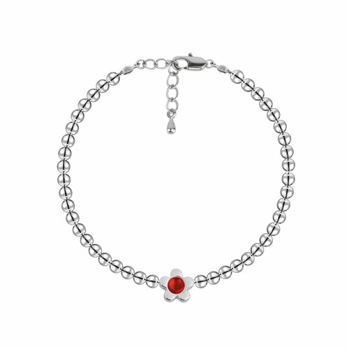 Браслет Oh Mary Did, гематит, жемчуг Swarovski синтетический, 1 шт., размер 16 см, размер one size, красный