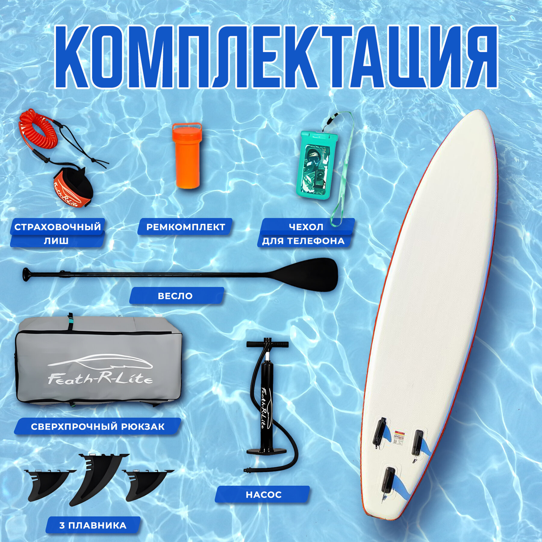 Сап борд надувной двухслойный для плаванья Koi Funwater 11.6 / Доска SUP board / Сапборд — фото 1
