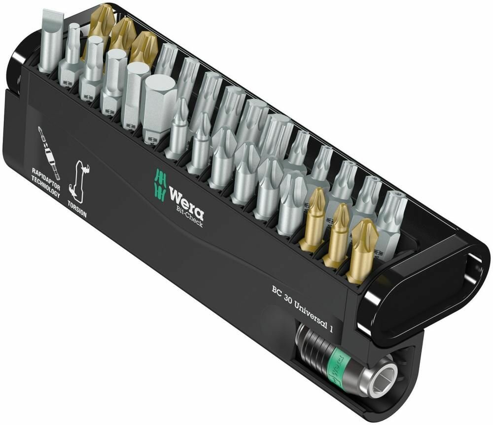 Bit-Check 30 Universal 1 набор бит с битодержателем Rapidaptor, 30 пр, 1/4" C6.3