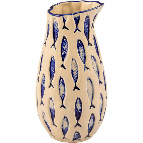 Кувшин Талассиос керамика 0 5л D85 H165мм бежевый синий 2505₽