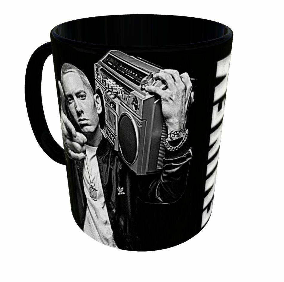 Кружка Эминем Eminem Уникальная Коллекционная Премиум класса Авторская Черная МегаКрутоСтильная, 330 мл