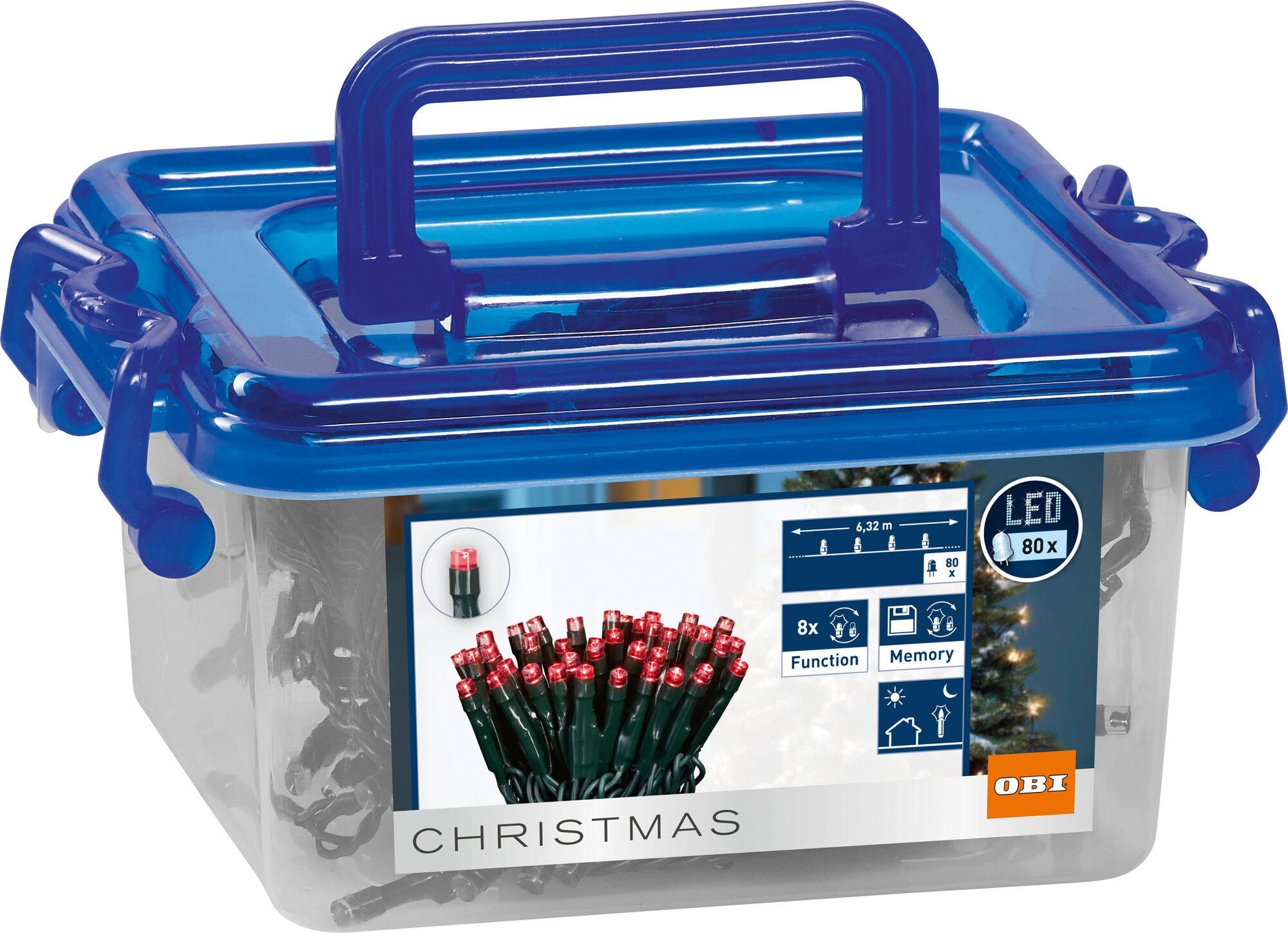 Гирлянда уличная 80 LED красная