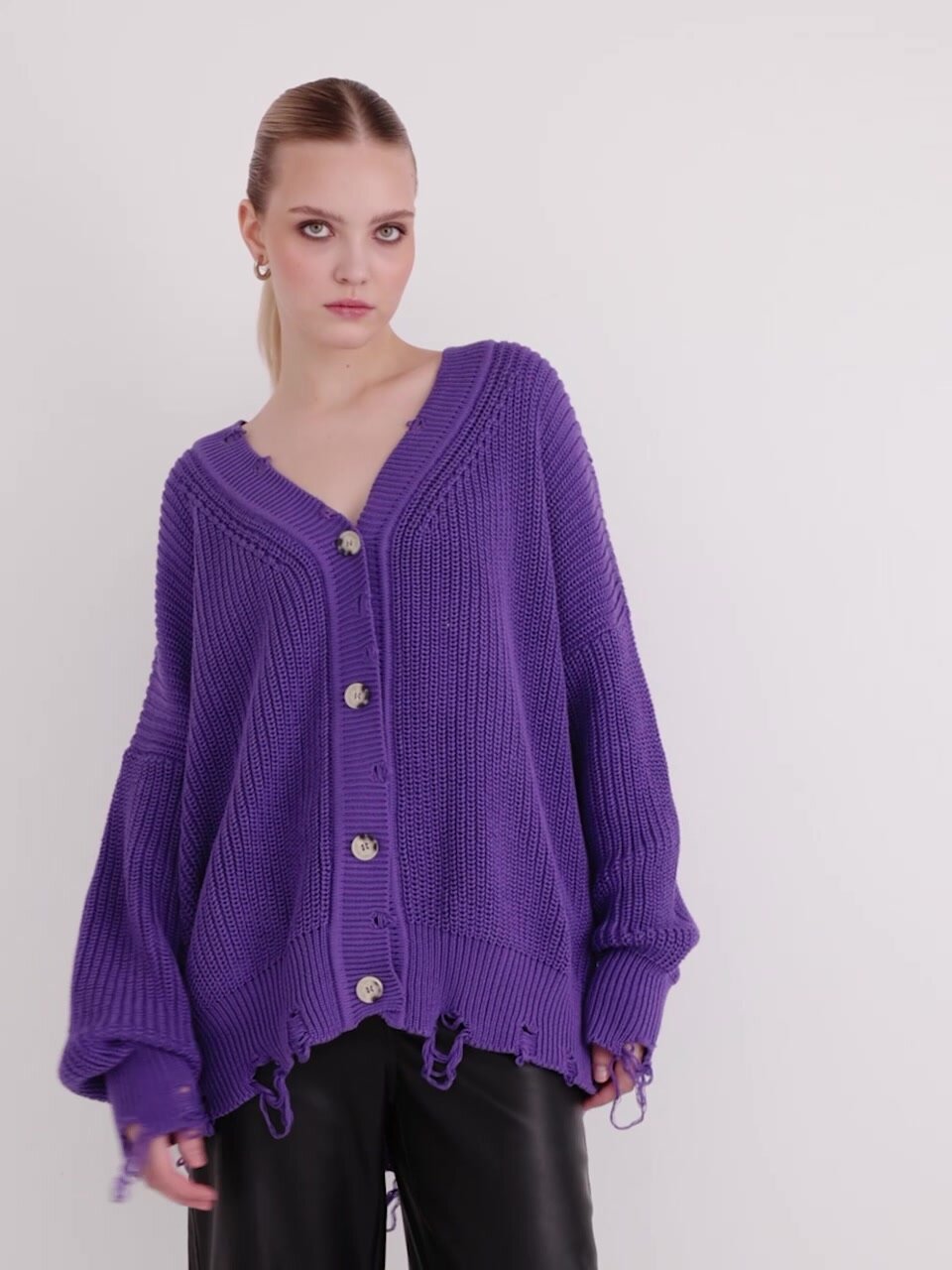 Кардиган KIVI CLOTHING, размер 40/48, , фиолетовый — фото 1