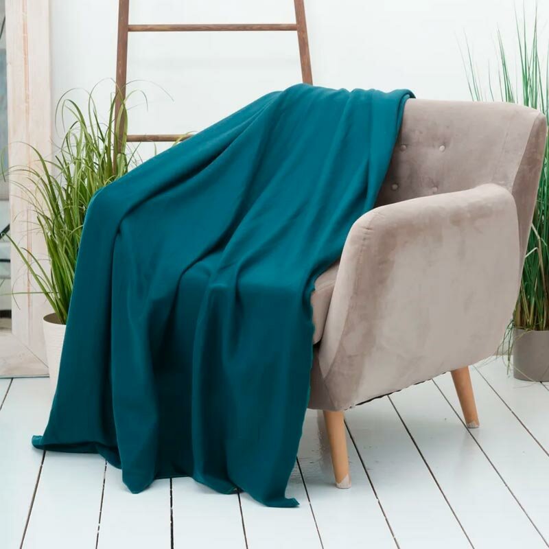Плед CASA CONFORTE London basic Однотонный Изумрудный 170 200 см