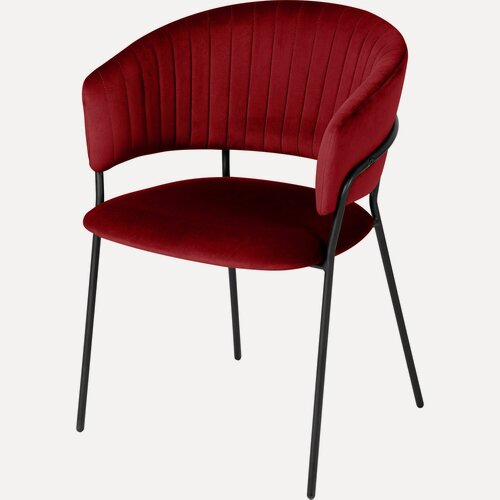 Изображение товара Ambe Стул для гостиной мягкий Даксон бордовый велюр, черный