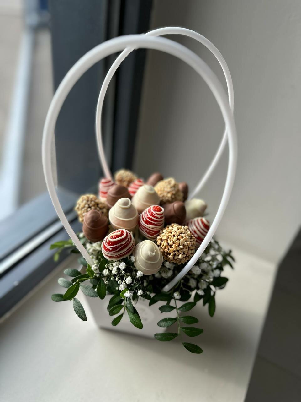 Композиция с душистой гипсофилой - "зимнее Сердцеедка" от Sweet Berry — фото 1