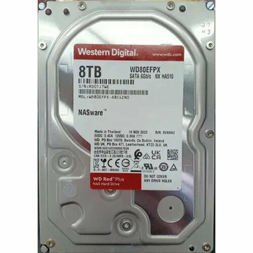 Жесткий диск HDD WD 8TB Red Plus WD80EFPX SATA3 2896500₽