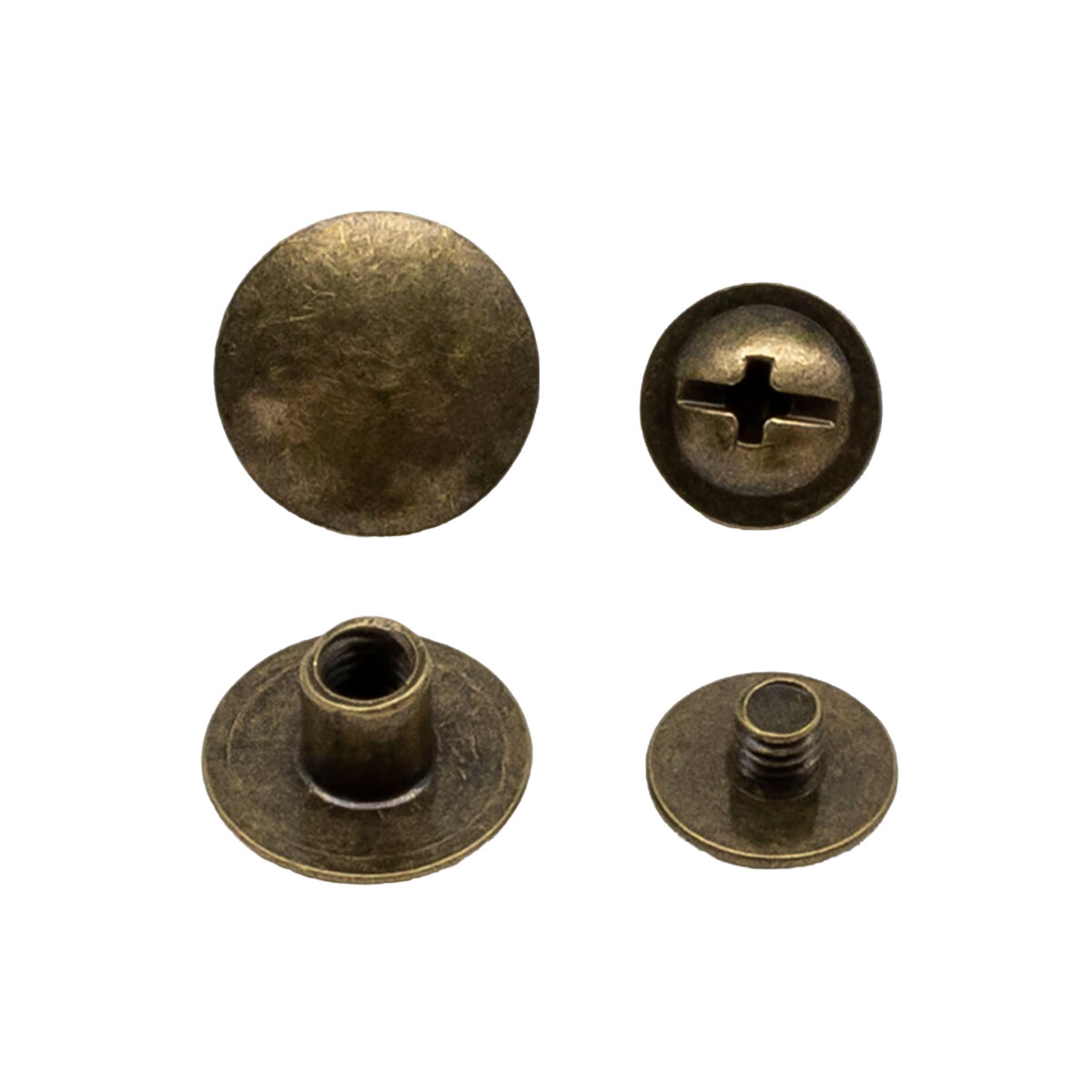 Винты для ремней и сумок BIG, 95384, диаметр 9 мм, высота 4 мм, металл (латунь), 50 шт