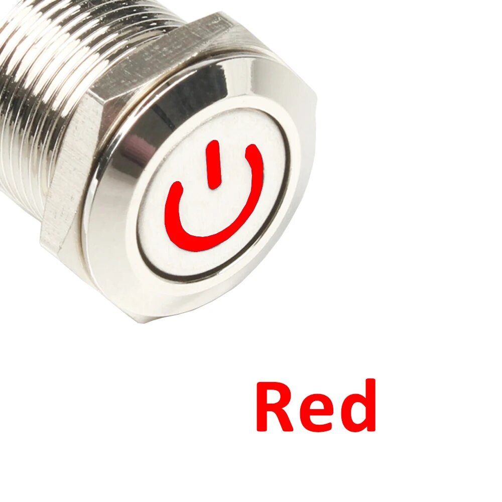 Водонепроницаемый металлический выключатель DMWD 12 Red-Power, fixation self-lock, 12-24V (12V 24V)