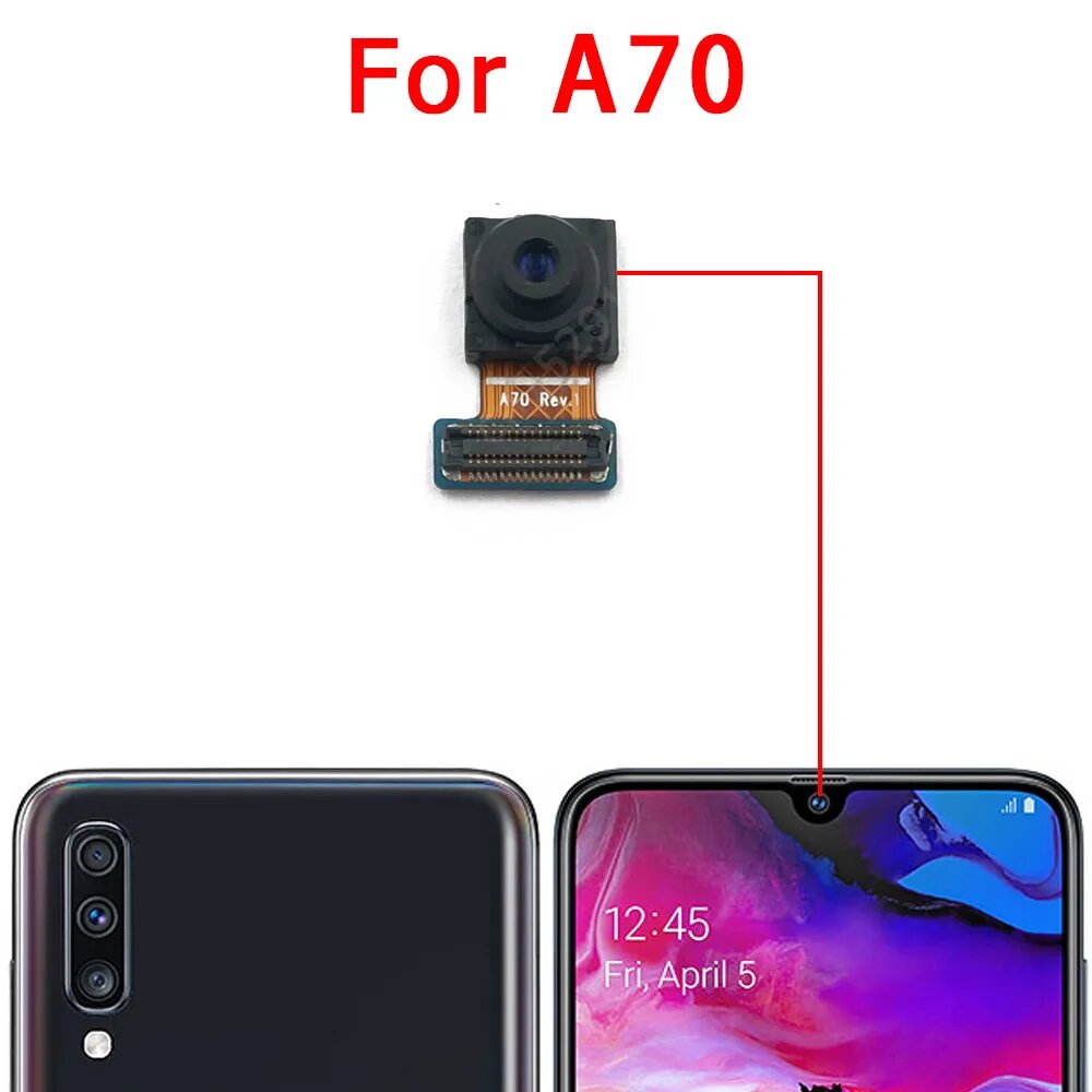 Для Samsung Galaxy A50 A50s A60 A70 A70s A90 A10 A10e A10s A20 A20e A20s A30 A30s A40 Модуль передней камеры для селфи, A70