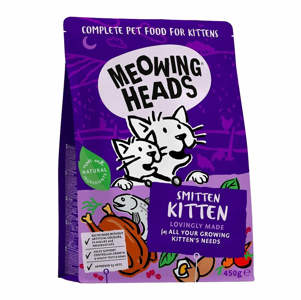 Корм Meowing Heads для котят, с курицей и рисом "Восторженный котенок", 1,5 кг