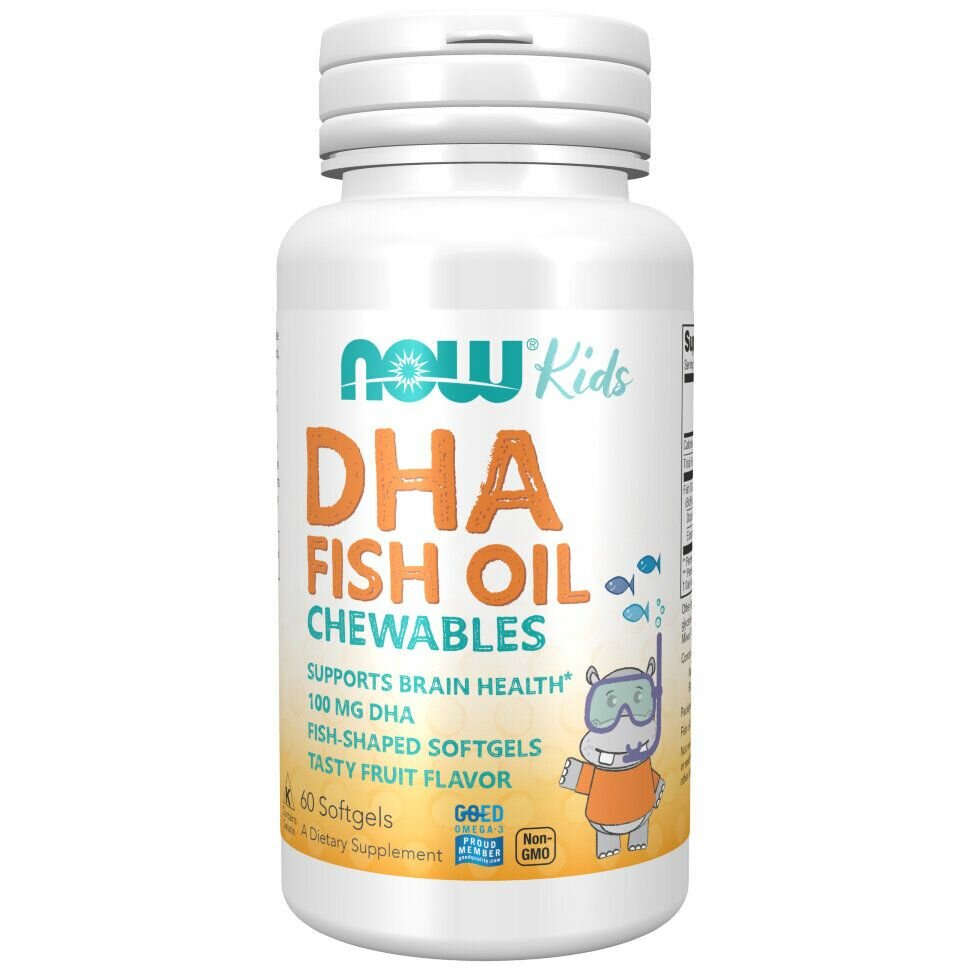 NOW DHA Kid's Chewable Fruit-Flavor 200 мг, 90 капс.