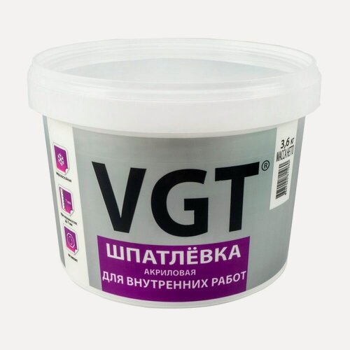 Изображение товара Шпатлевка акриловая для внутренних работ VGT (3,6кг)