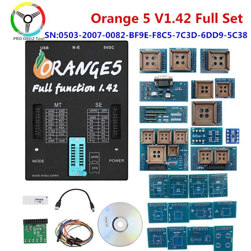 OEM Orange 5 V1.45 Программатор Orange 5 v1.42 Программатор с полным адаптером Orange 5 V138 версия программного обеспечения