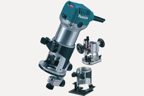 Изображение товара Фрезер Makita RT0702CX2 голубой, мощность 710Вт, 10000-34000об/мин, глубина 35, цанги 6и8мм
