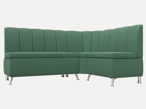 Изображение товара Диван кухонный угловой Кантри, правый угол, 4-местный, размер: 170x88х133см, Рогожка, Амур 11 зеленый