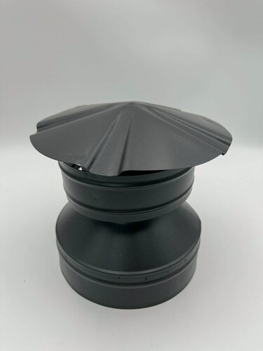 Изображение товара Зонт дефлектор на сендвич дымоход D115/215 мм AISI 439 0,8/430 0,5 мм Черного цвета