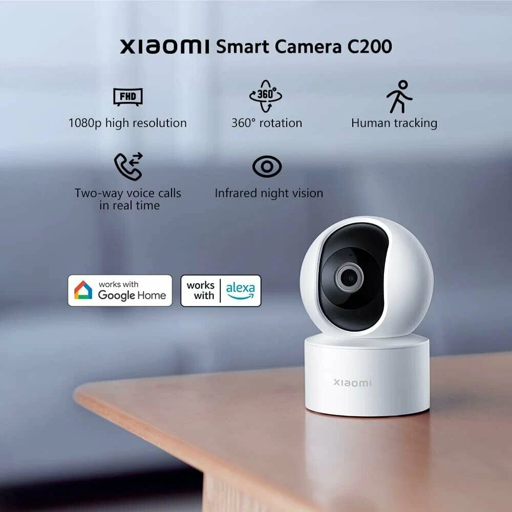 Камера видеонаблюдения Xiaomi C200 1920x1080, пластик, угол обзора 360°