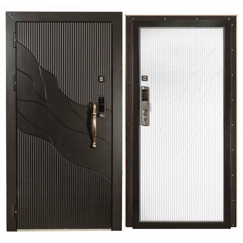 Двери с электронным замком Баяр Металлическая дверь баяр Лебедь с электронным замком по face ID Левая