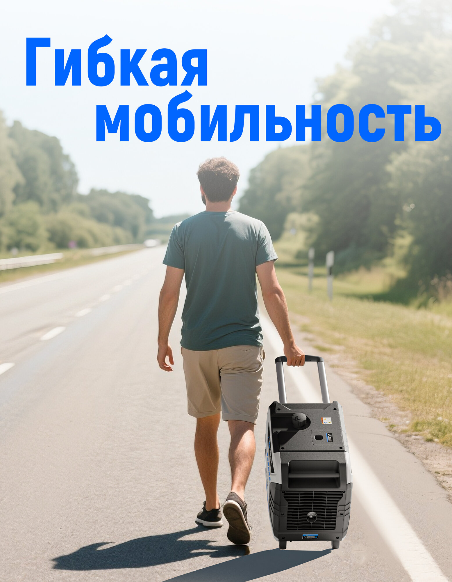ГТихий инверторный генератор 7 кВт . Электрозапуск. ЭКО-режим, Reset, шумозащитный кожух. с автозапуском — фото 1