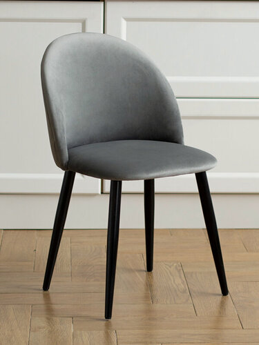 Изображение товара Стул Гринвич серый велюр кухонный мягкий со спинкой для дома, для кухни, для гостиной, для спальни, DOBROV