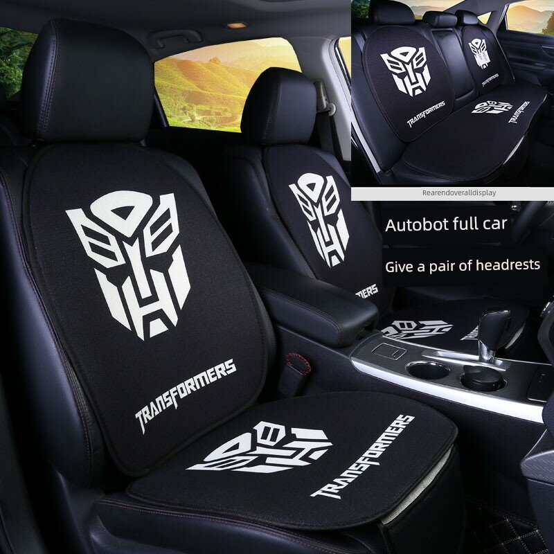 Чехол для сиденья автомобиля Transformers с подголовниками парой - зимний льняной, полная покрытие, дышащий