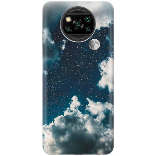 фото Силиконовый чехол на xiaomi poco x3 / x3 pro / сяоми поко х3 / х3 про с принтом "лунное небо" re:pa