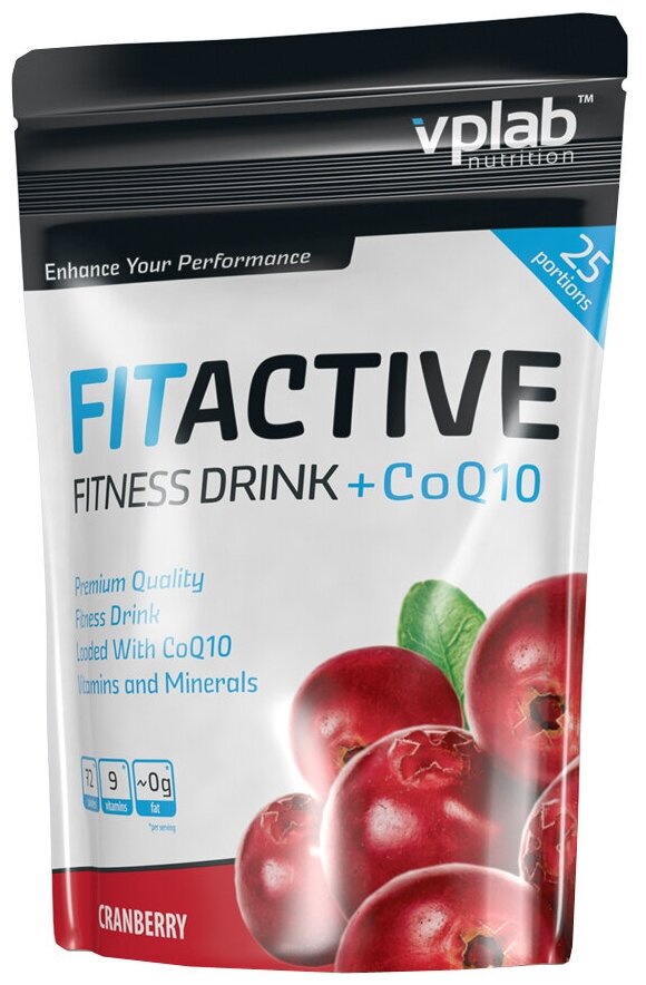 VPLab Fitaktive Fitness Drink+CoQ10 500 гр /клюква