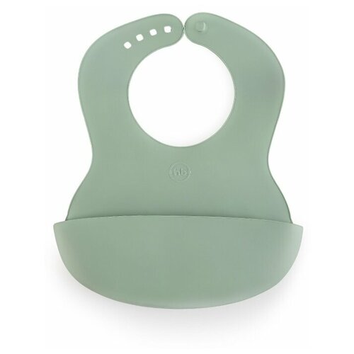 фото Happy baby нагрудник basic baby plastic bib, dark green