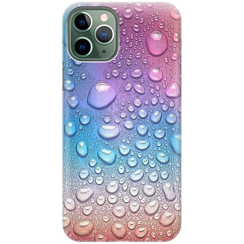 фото Ультратонкий силиконовый чехол-накладка для apple iphone 11 pro с принтом "множество капель" gosso