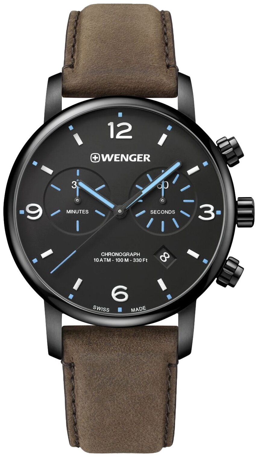Швейцарские наручные часы Wenger 01.1743.112 мужские кварцевые с хронографом