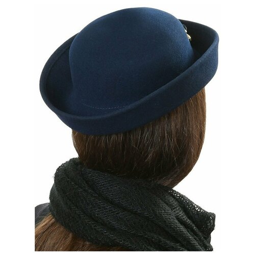 фото Щелково-фетр 606-55 шляпа женская цвет темно синяя р 55 фетровая фабрика