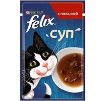 Felix Паучи Суп для кошек с говядиной Soup Beef 123786671247912012522073 | Soup Beef 0,048 кг 35037 (50 шт)