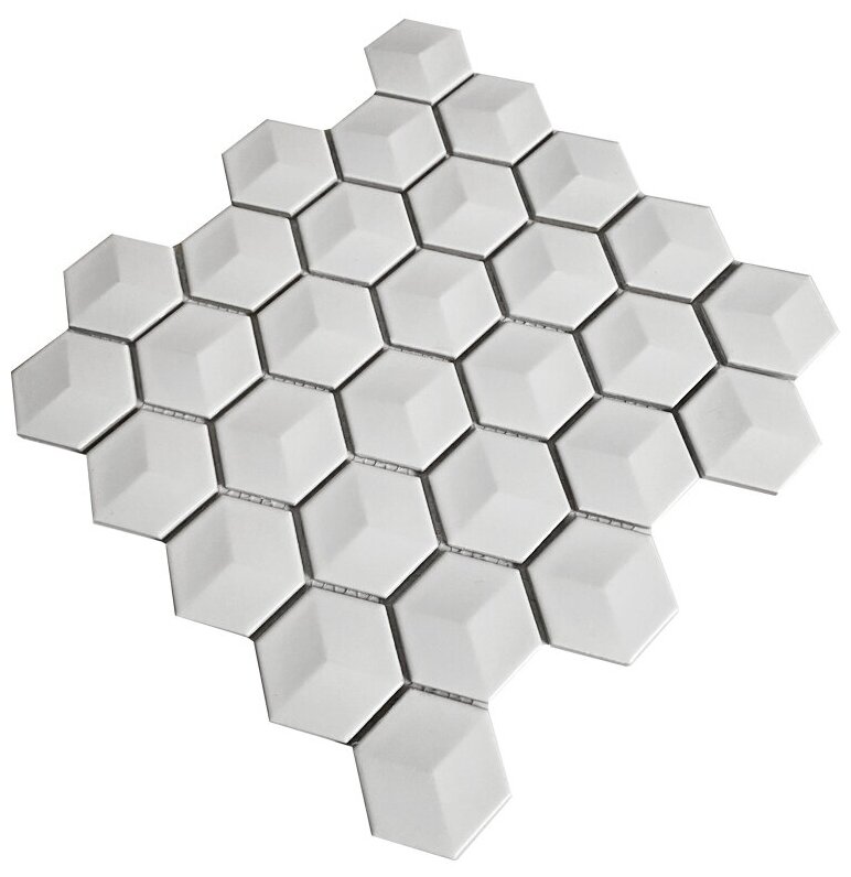 Изображение Мозаика 3D Hexagon White Matt