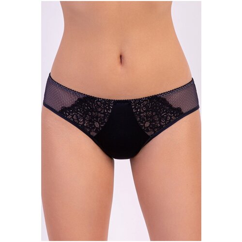 фото Milavitsa трусы слипы средней посадки с кружевом шарм, размер 106, ночная тень