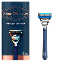 Многоразовый бритвенный станок Gillette King C для контуринга, синий