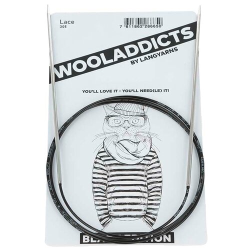 Спицы круговые супергладкие WOOLADDICTS Lace №3, 150 см латунь, пластик серебристый*