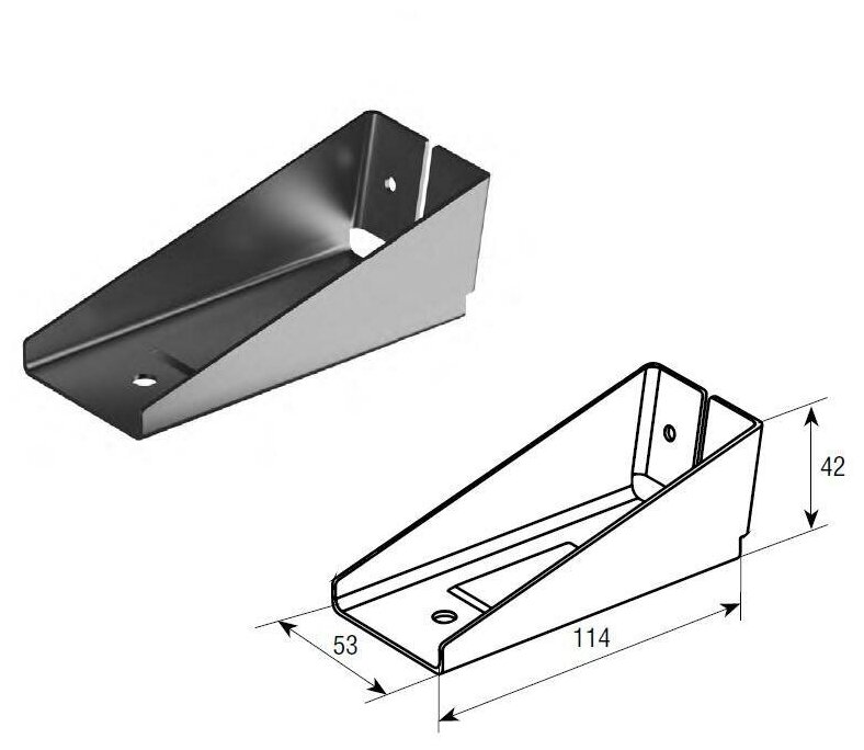 Кронштейн крепления дельта профиля RAL9003, SPV100W - DoorHan