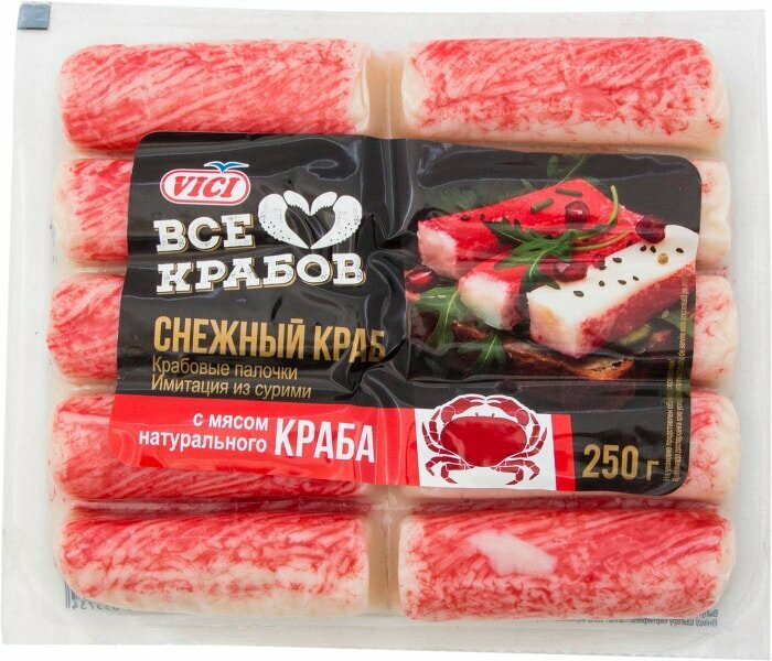 Крабовые палочки Vici с мясом натурального краба охлажденные 250г